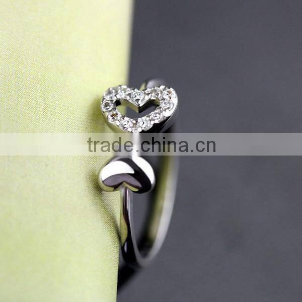 heart diamond solid value 925 silver china cz rings