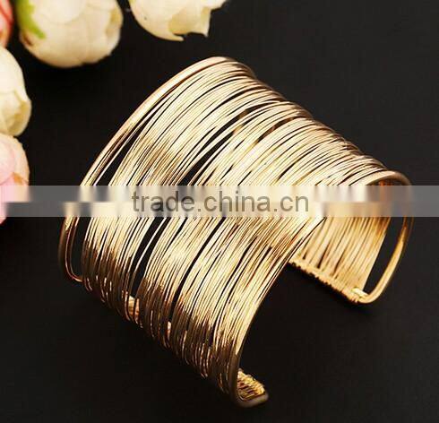 Punk Women Ladies Gold Silver Hollow Open Wide Bangle Cuff Jewellery Bracelet
