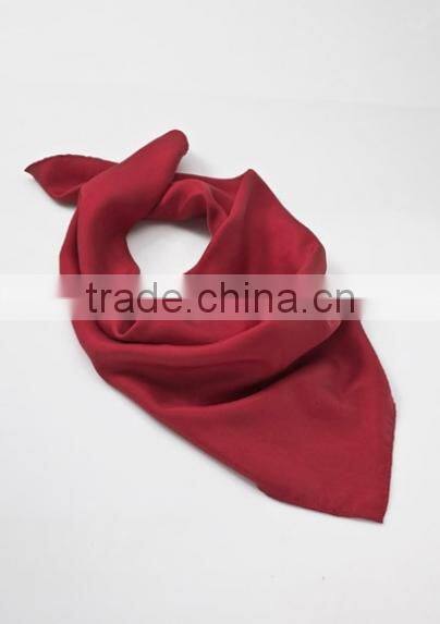 Pure Silk Squares Solid Cherry Red Handkerchief Ultra-soft