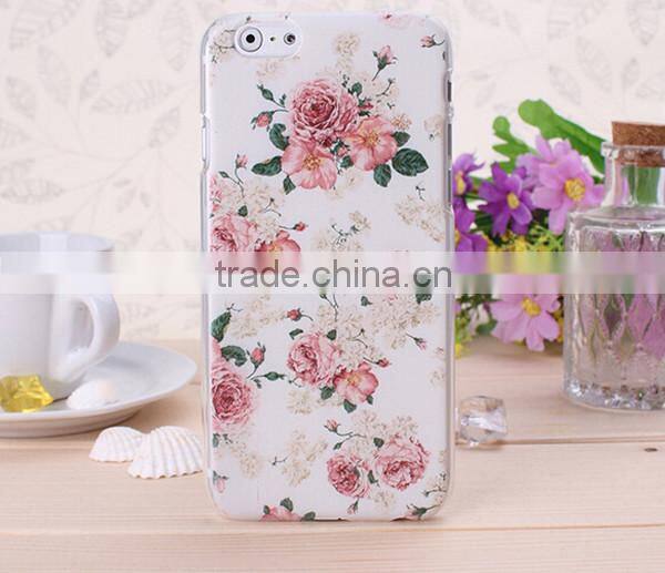 Flower printing cell phone case for iphone 6 with logo