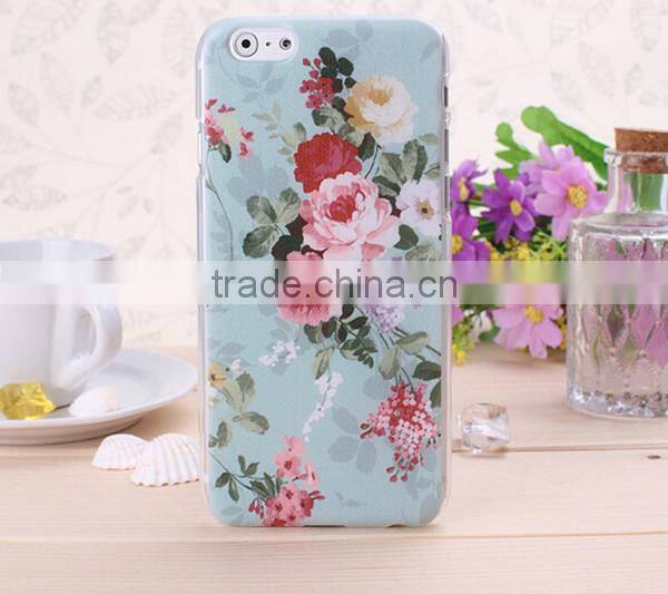 Flower printing cell phone case for iphone 6 with logo