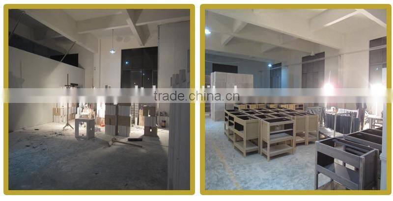 RA040 modern white MDF bathroom cabinet with ceramic basin