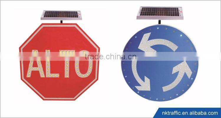 2016 Hot-sale Aluminium, Galvanized sheet solar powered LED traffic sign light