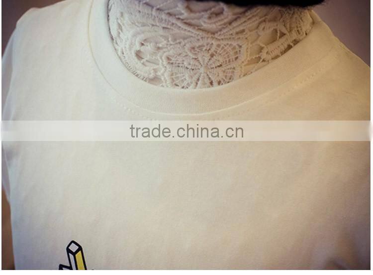 Hot Selling Comfy Cute Cartoon Printed White Tee Shirt for Children