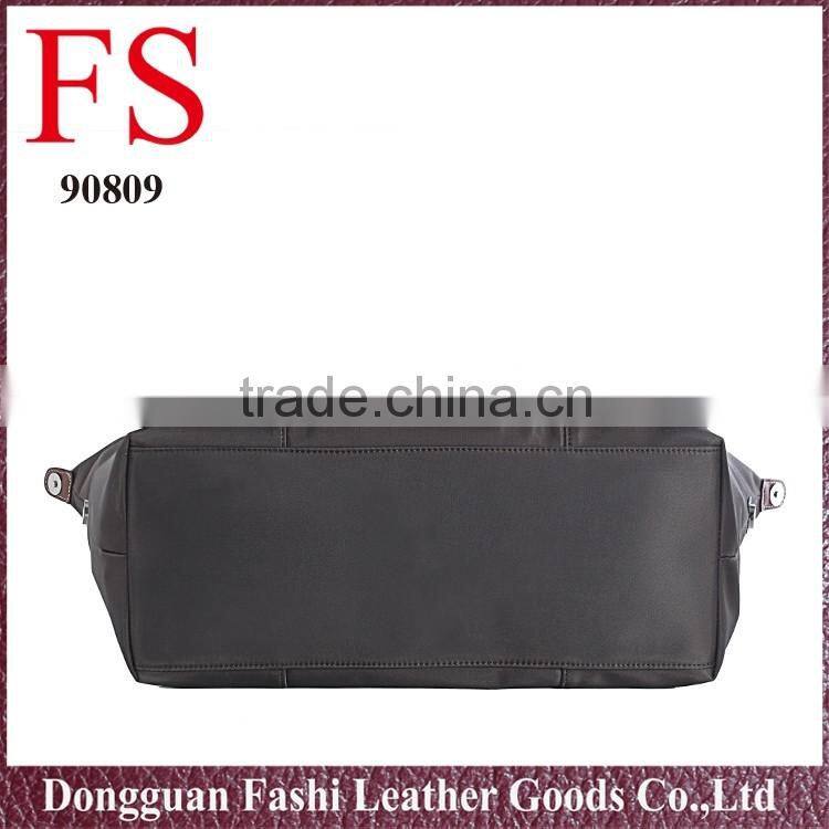 China supplier nylon waterproof ladies travel handbag with leather handbag shopping