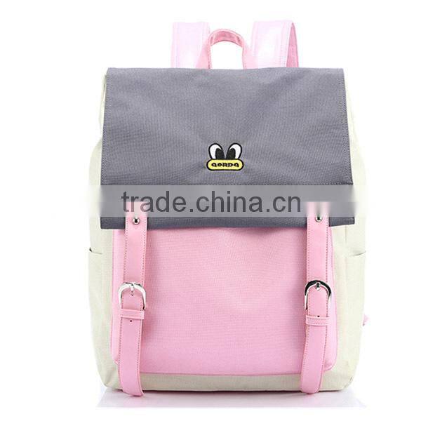 pink camping canvas school backpack 2014 for girl