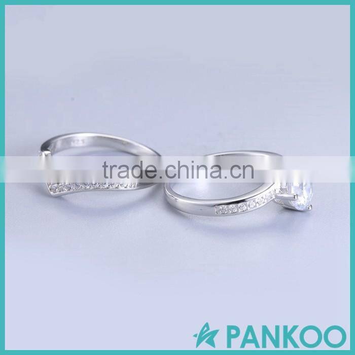 925 Sterling Silver Zirconia Ring, Diamond Wedding Ring Set Design for Woman