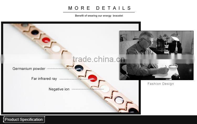 2016 new design fashion jewelry women's 4 in 1 bio negative magnetic bracelet