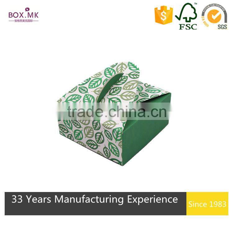Recycled Green Square Food Kraft Cookie Boxes