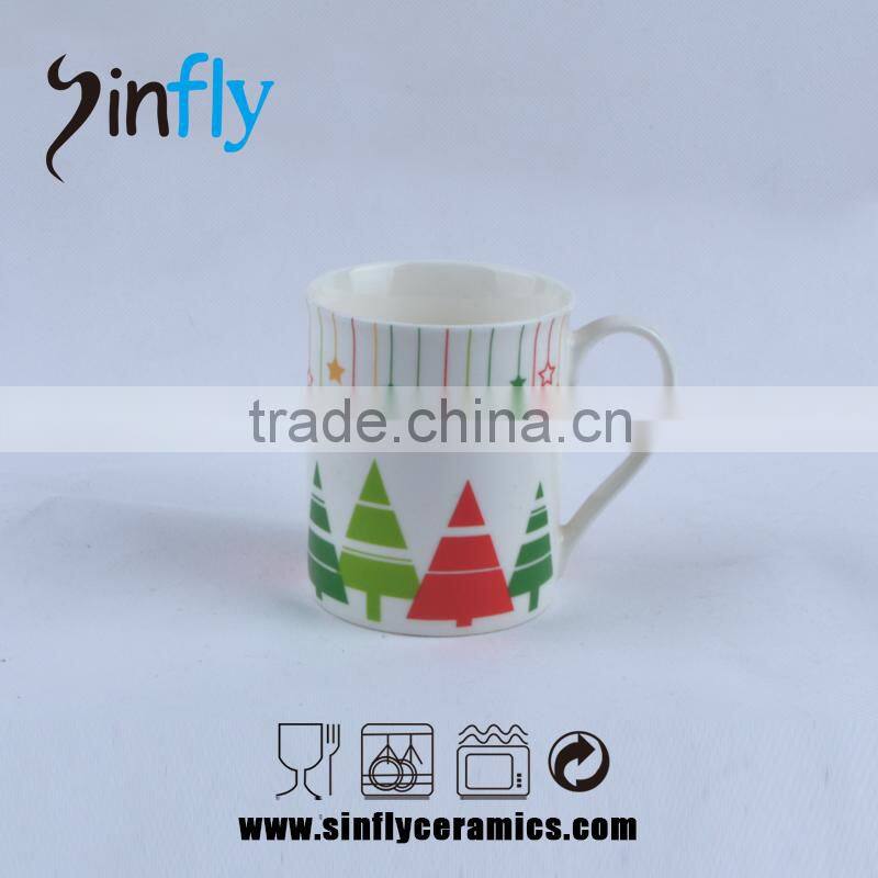 Advertising white ceramic coffee cup for christmas