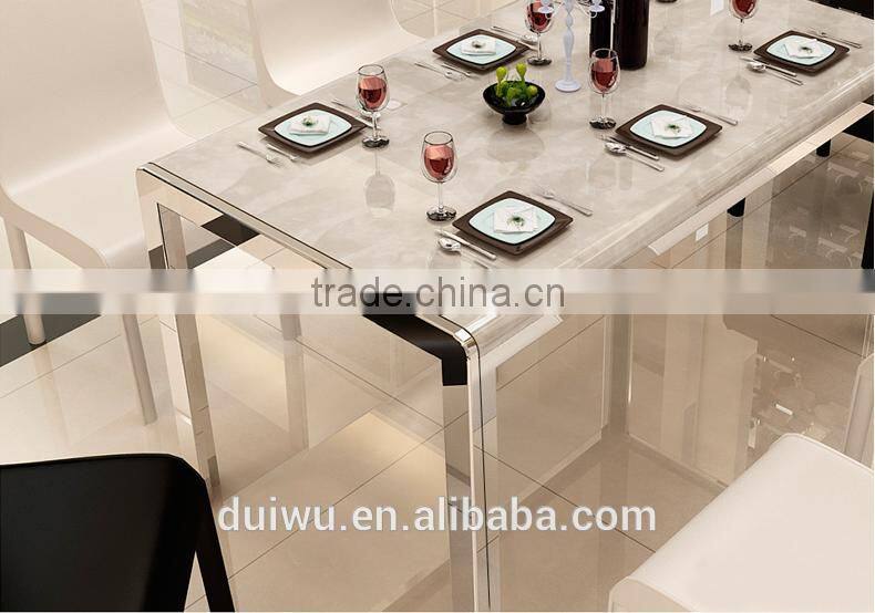 Strong enough 201 stainless steel base marble table modern furniture