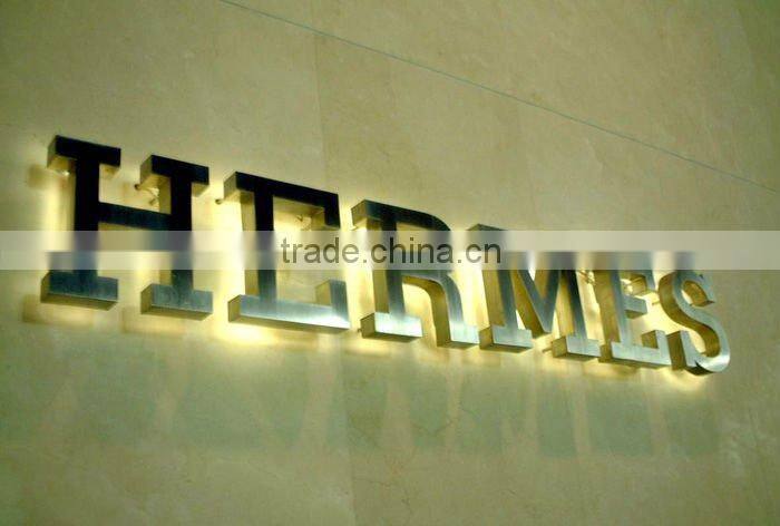 Stainless steel channel letter backlit, metal letter backlit, stainless steel shop sign backlit