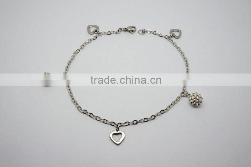 Olivia Jewelry 316L Stainless Steel Anklet With Heart