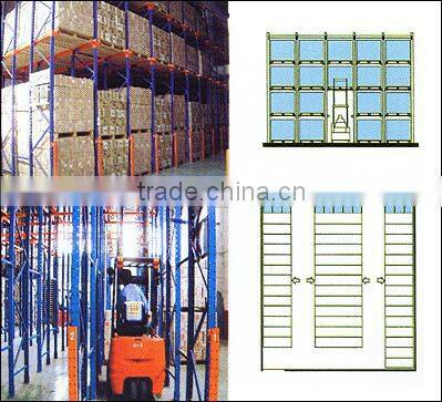 big electronic products warehouse shoe drive in racks