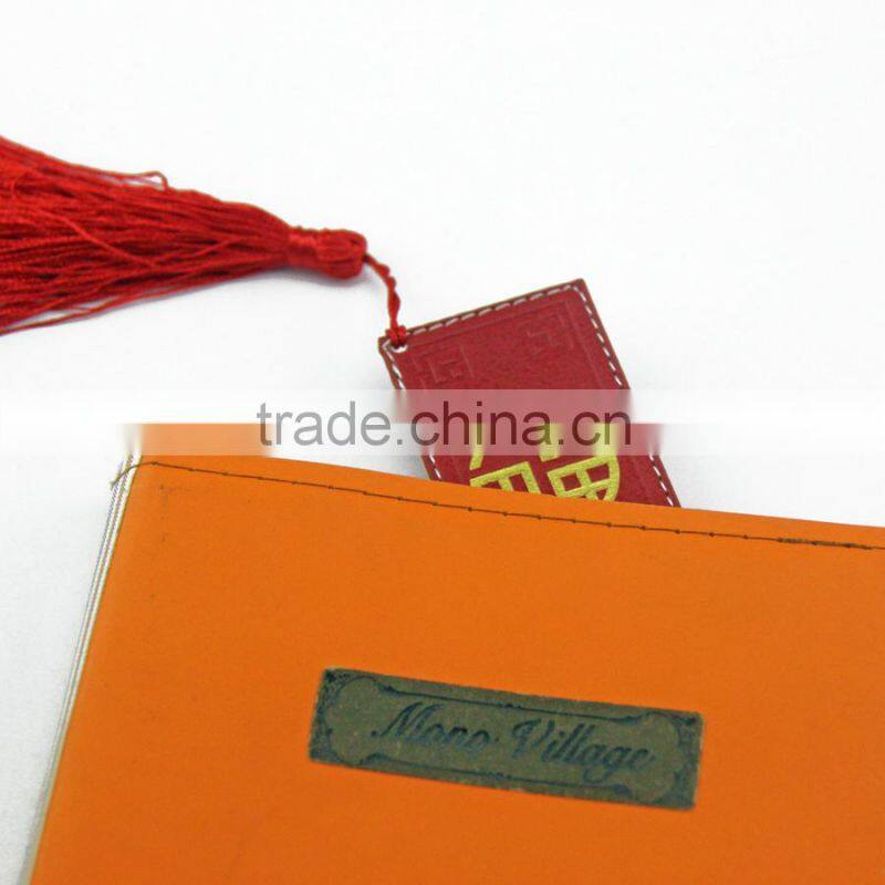 leather bookmark with tassel lace