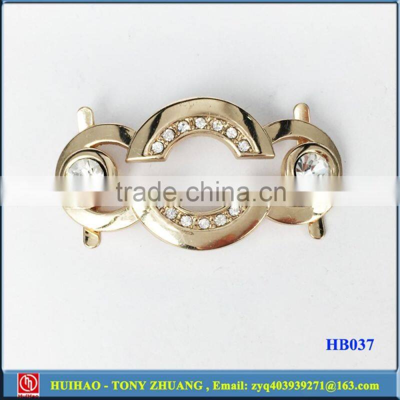 metal shoe accessories decorative rhinestone shoe buckle (HB044)