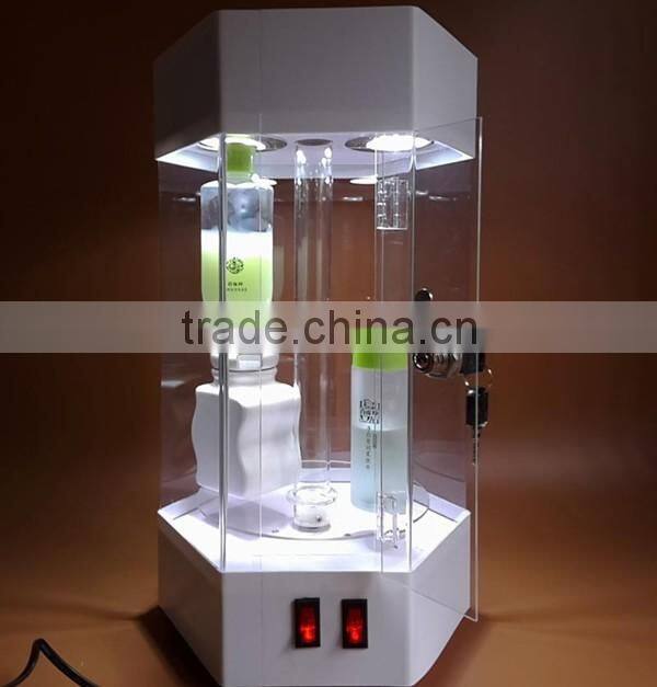 Durable articles promotion bespoke top level acrylic modern display with LED lock
