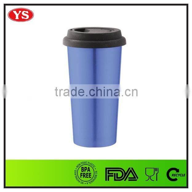 450 ml double wall stainless steel vacuum mug with silicon lid