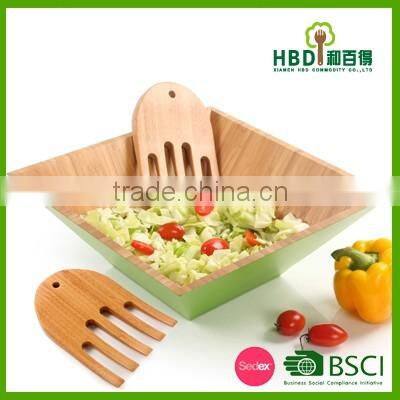 Green bamboo salad bowl