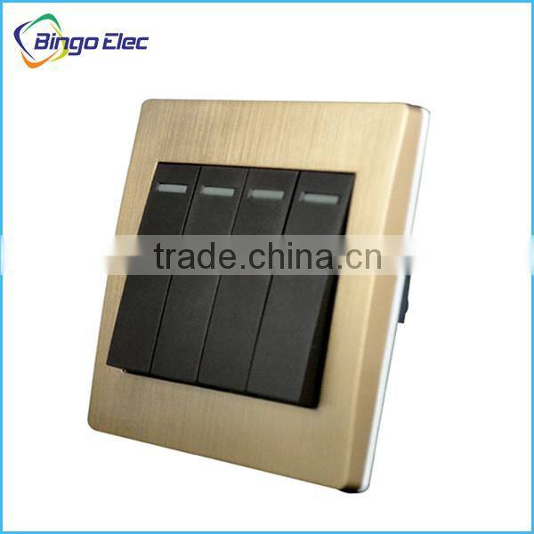 new design brushed golden wall switch and socket 10A 250V