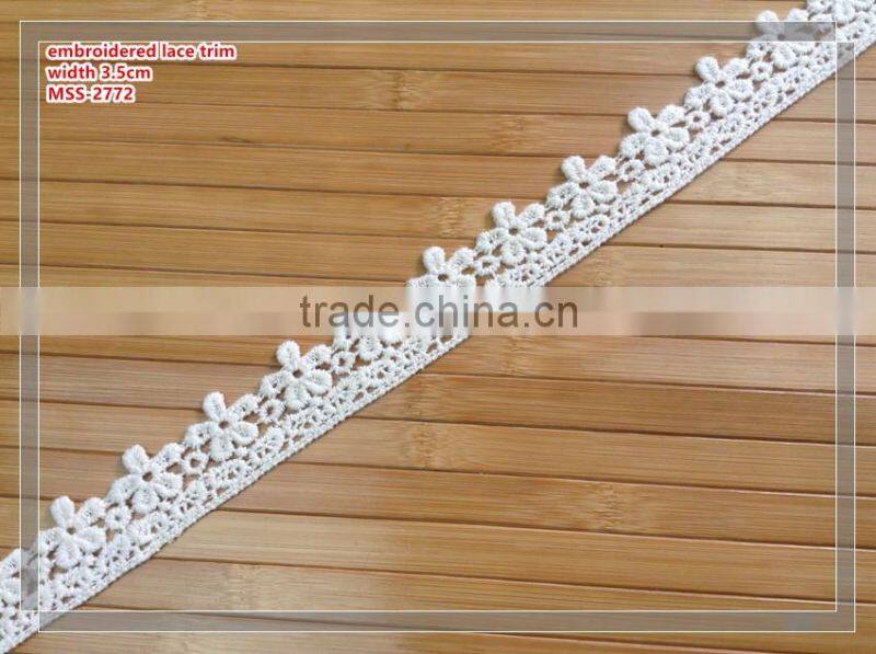 kids dress cotton embroidered lace trim