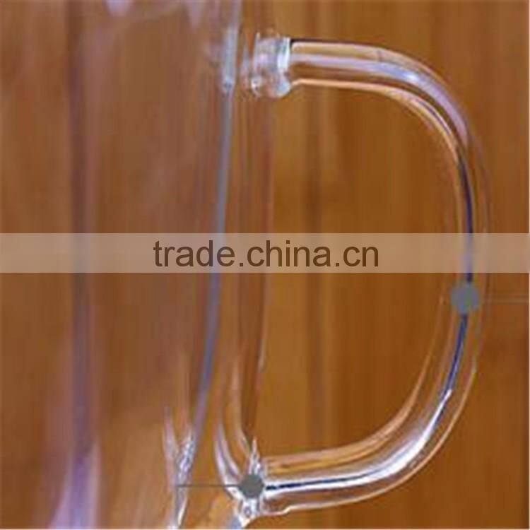 100% Lead free heat resistant borosilicate double wall glass coffee/milk cup with handle in stock