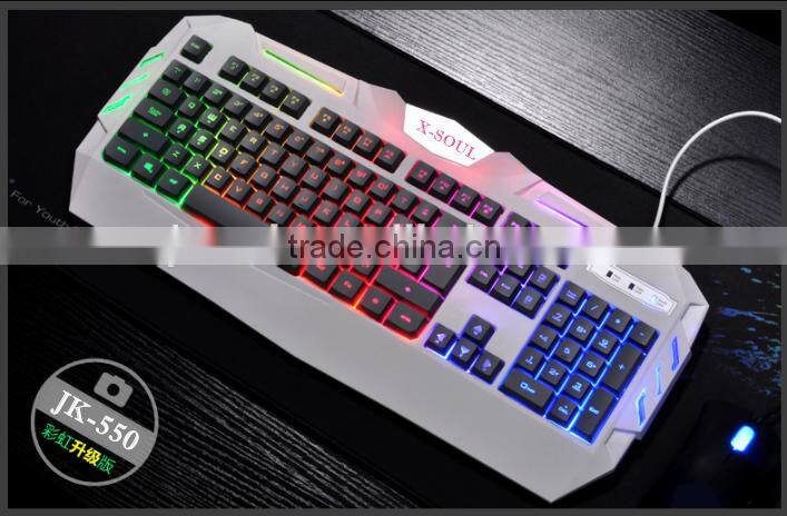 latest neon light transparent plastic gaming computer keyboard
