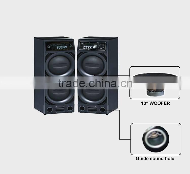 DJ Bass Wooden Stereo Sound SystemDual 10inch Subwoofer Active Wooden Speaker Stereo Sound Karaoke Speaker