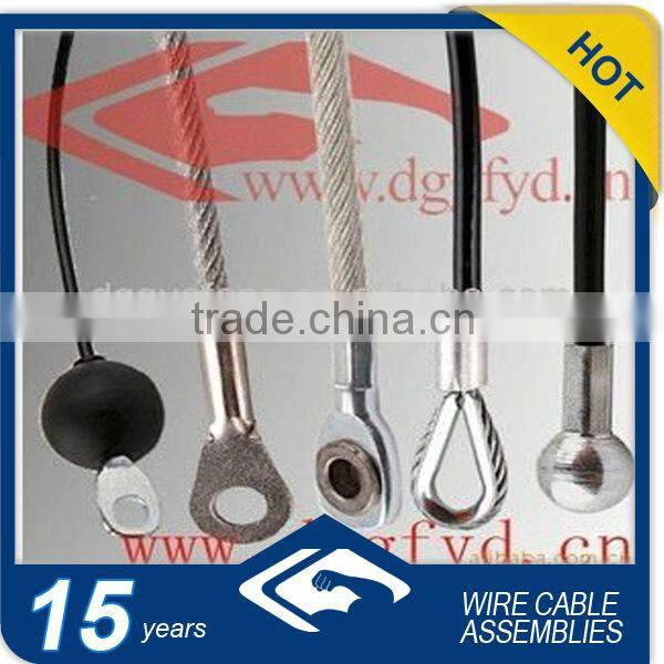 Aircraft cable with ball thimbel /carabiner/eyelet