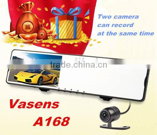 Vasens 168 Rearview Mirror Car DVR 4.3" LCD Hidden Dual Lens HD 720p Cycle Recording Car Dashboard camera