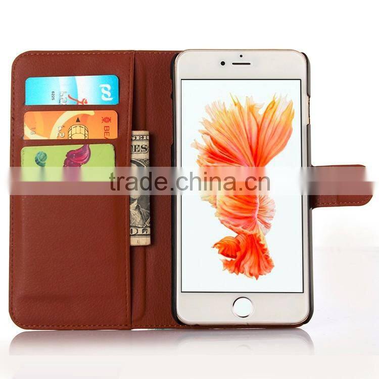 LITCHI TEXTURE Soft Wallet LEATHER Case Stand PU Leather Case For IPHONE 6/6S PLUS FLIP LEATHER BUSINESS MUTIFUNCTIONAL CASE