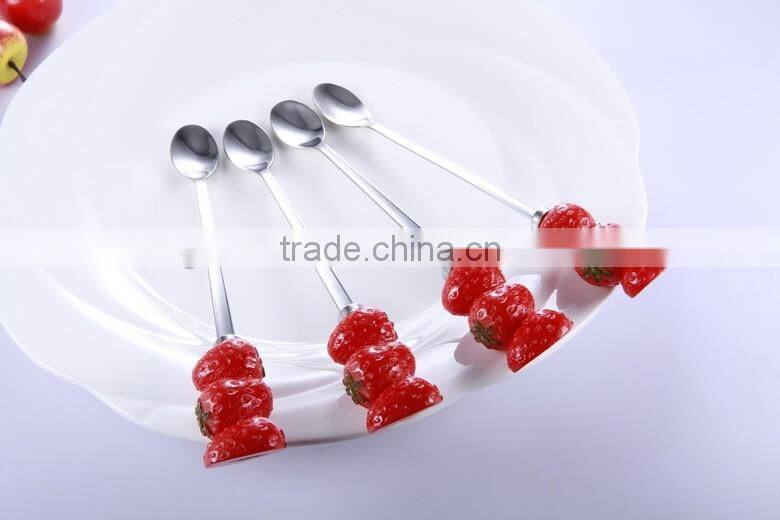 Fruit design handle stainless steel long spoon ice spoon
