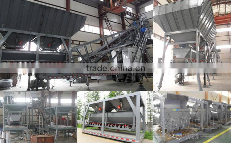 China low price ready mobile concrete batching and mixing plant price