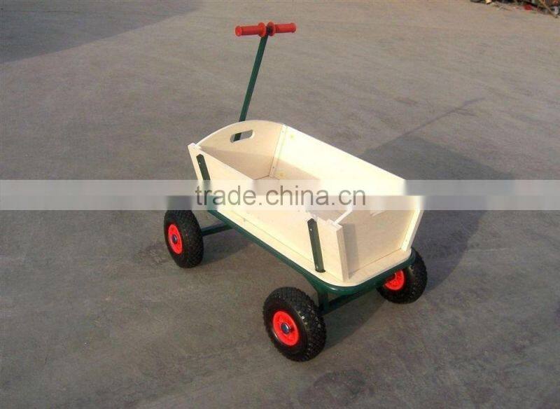 Wood & Steel Material and Four-wheel Wheel Kids wagon
