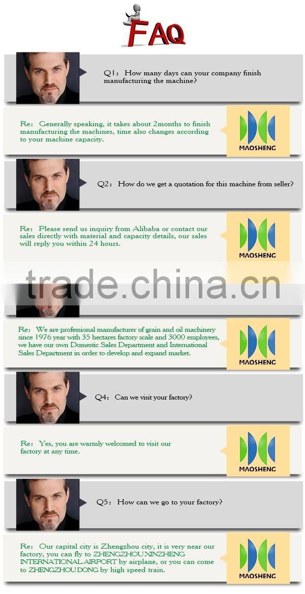 Professional Supplier Maosheng Brand small scale corn processing machine