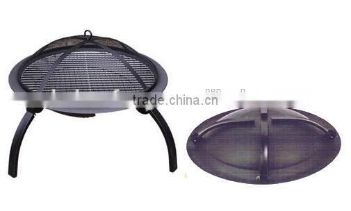 outdoor folding fire pit with BBQ grill