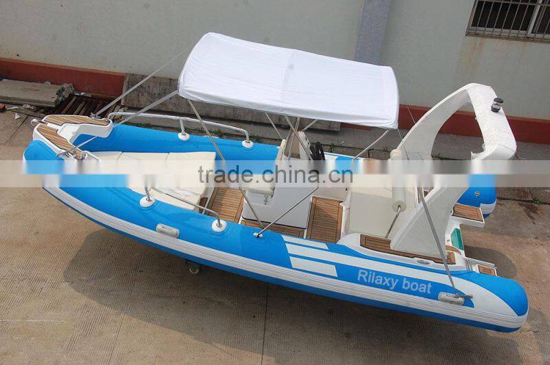5.5m blue and white frp boat