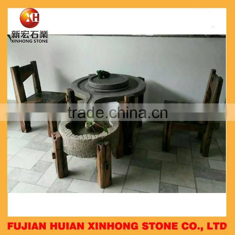 Customized natural round granite gongfu tea tray