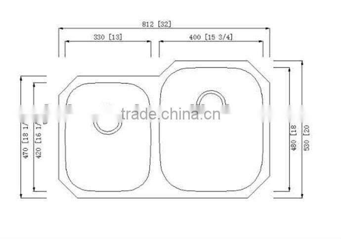 8153R# Double Bowl Stainless Steel Kitchen Sink 304#