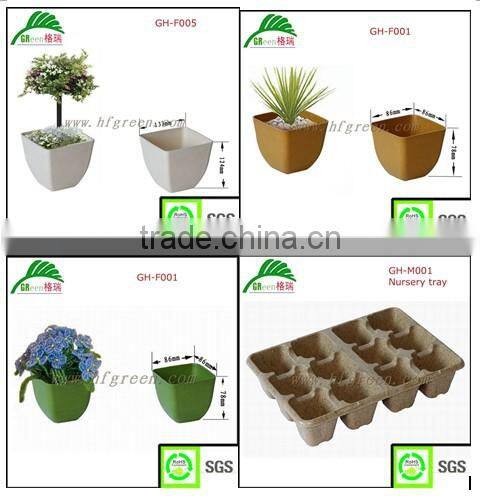 bio & eco square bamboo fiber flower pots