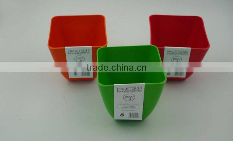 biodegradable bamboo fiber colorful flower pot