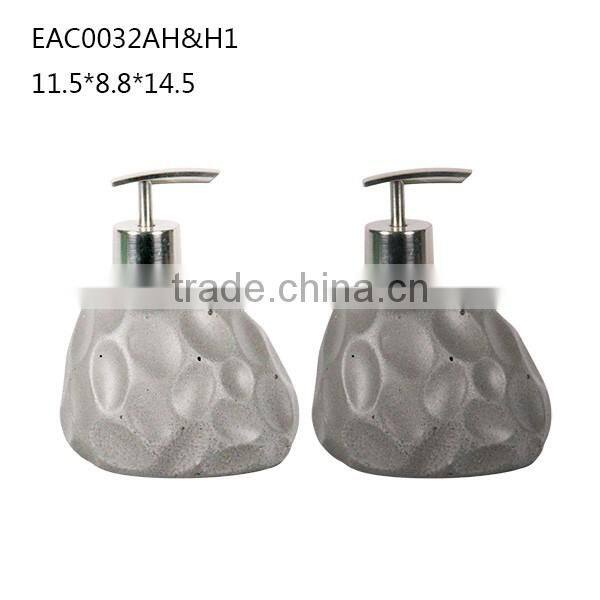 Novel design popular concrete soap dispenser for ready made bathroom design complete bath sets