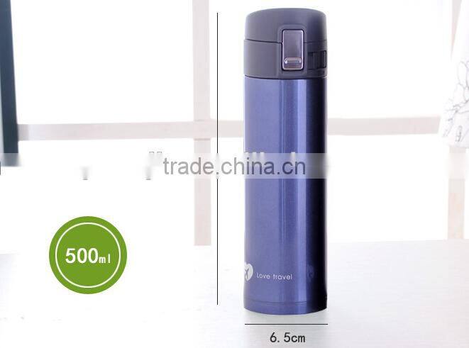 Supply Creative fashion Press cover Stainless steel thermos cup / cold insulation Cup (500ml)