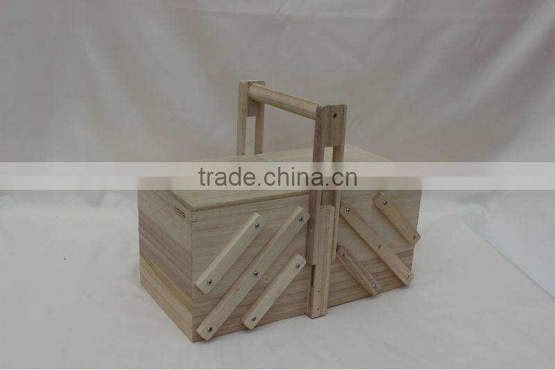 2015 popular customize folding wooden sewing box