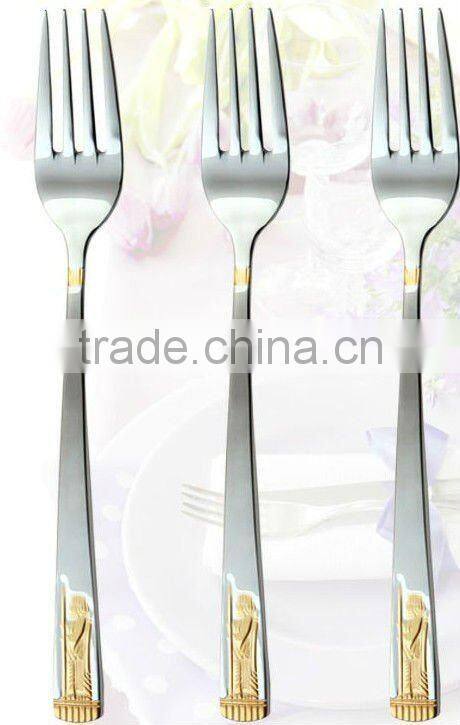 Golden plated SS430 material silver spoon knife and forkwith high quality and elegant design