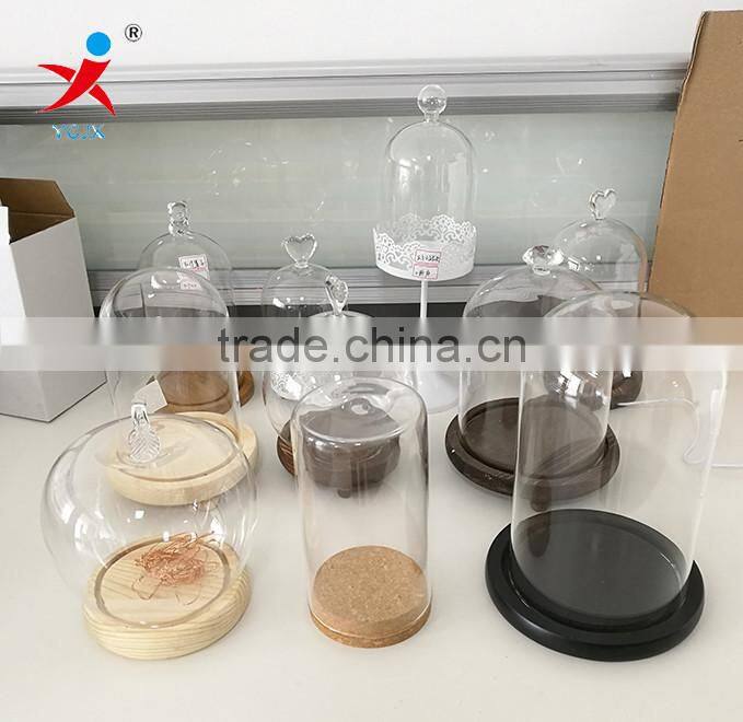 Wholesale A Bear Sticking On Dome Glass With Bamboo Bottom