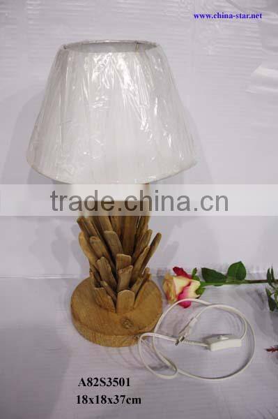 lamp with wood stand