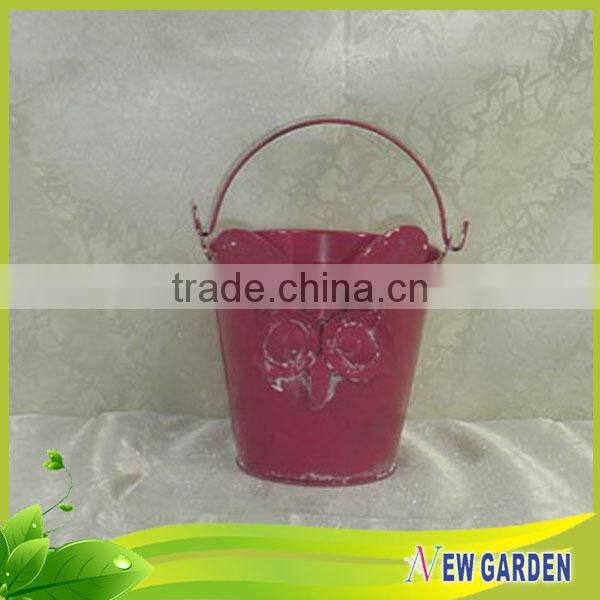 2015 New Design Handmade Home Decor Round Metal Miniature Flower Pots