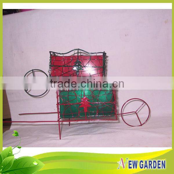 Unique Cute Durable Black And Red Garden Metal Wheelbarrow Planters