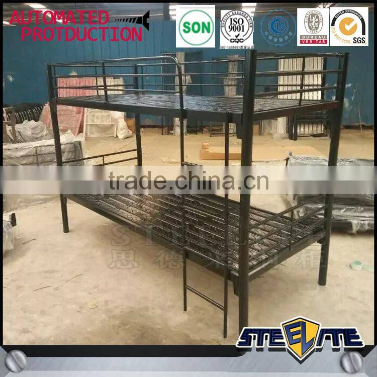 Best bedroom metal bed design furniture cheap metal dormitory bunk bed with storage